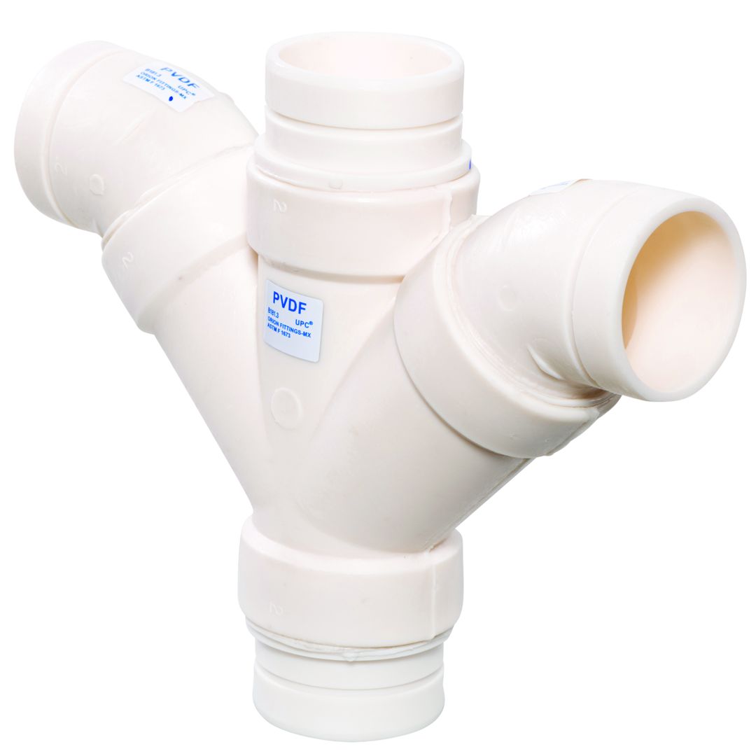 Product Image - Double Long Turn Wyes Plenum Plus PVDF NH - Angle