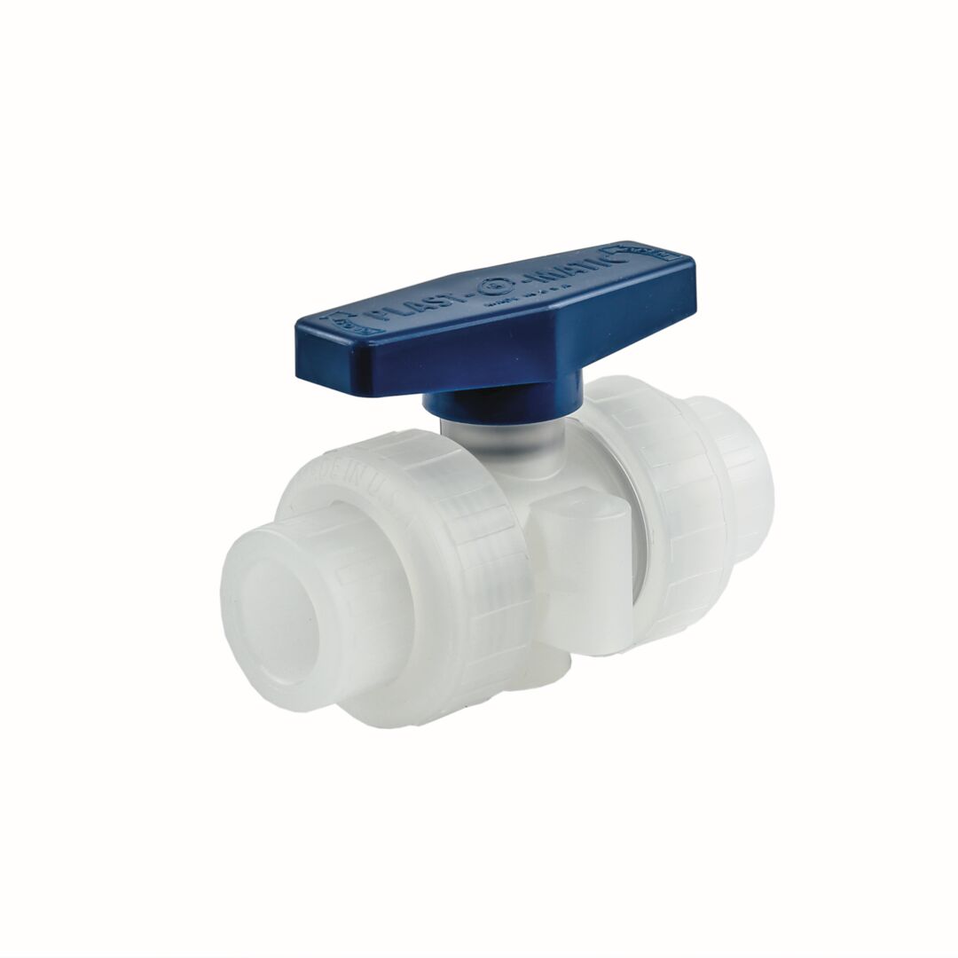 Whiteline Polypropylene True Union Ball Valve - Angled View